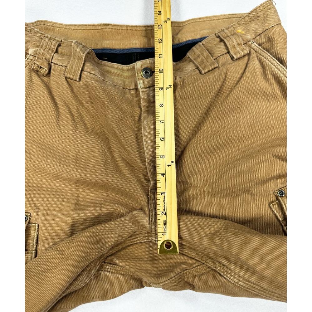 Duluth Trading Co Fleece Lined Tan Relaxed Fit Cargo Work Pants Brown Mens 38x32 - Picture 7 of 16